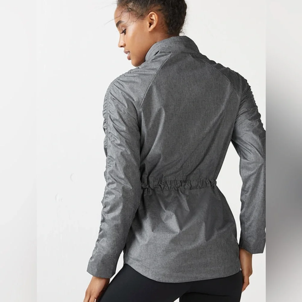 Fabletics Danielle Water Resistant Athletic Jacket Grey‎ & Pink Women's Medium